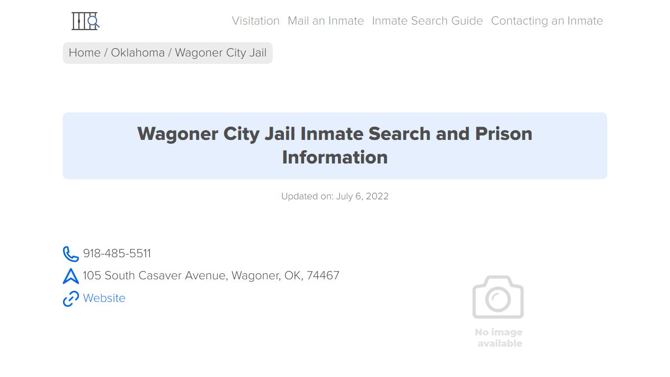 Wagoner City Jail Inmate Search, Visitation, Phone no ...