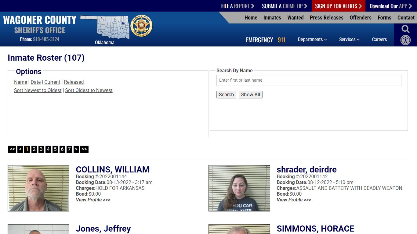 Inmate Roster - Wagoner County Sheriff's Office